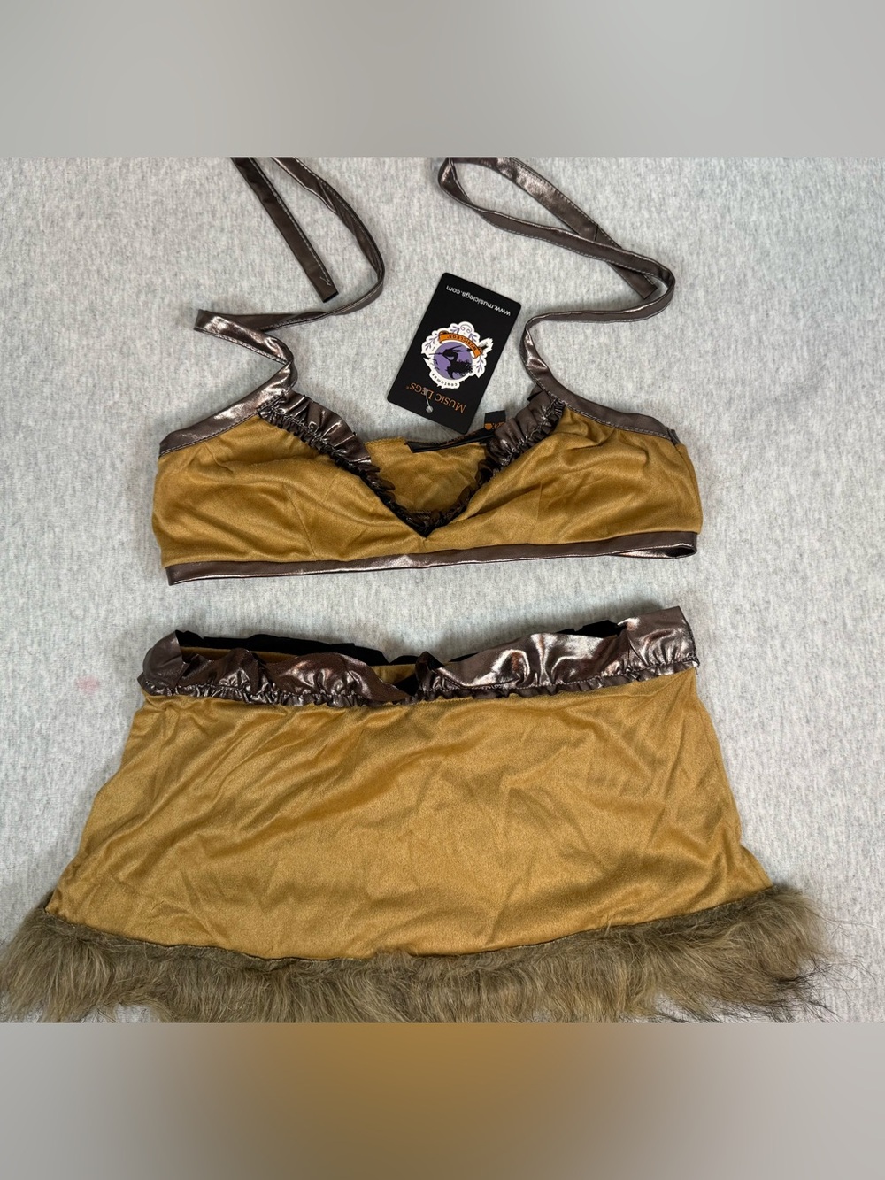 Music Legs Viking Costume Two-Piece Set Tan/Gold - XS